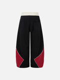 DAXUEN black oversized bold-red-side-panel sweatpants
