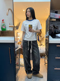 DAXUEN white athletic top with running club graphic — model photo
