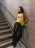 DAXUEN washed black oversized 'Spirit of Freedom' graphic tee — model photo