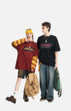 DAXUEN white oversized bold-stacked-text graphic tee