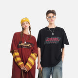 DAXUEN white oversized bold-stacked-text graphic tee