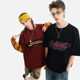 DAXUEN white oversized bold-stacked-text graphic tee