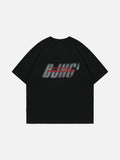 DAXUEN white oversized bold-stacked-text graphic tee