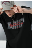 DAXUEN white oversized bold-stacked-text graphic tee