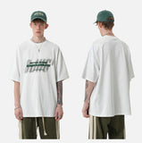 DAXUEN white oversized bold-stacked-text graphic tee