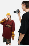 DAXUEN white oversized bold-stacked-text graphic tee