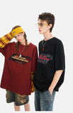 DAXUEN white oversized bold-stacked-text graphic tee