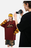 DAXUEN white oversized bold-stacked-text graphic tee
