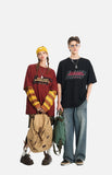 DAXUEN white oversized bold-stacked-text graphic tee