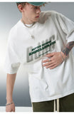 DAXUEN white oversized bold-stacked-text graphic tee
