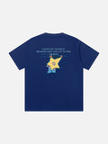 DAXUEN solid color oversized star graphic t-shirt