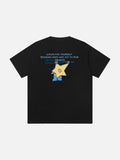 DAXUEN solid color oversized star graphic t-shirt