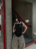 DAXUEN Short-sleeved polo shirt with striped panels — model photo