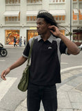 DAXUEN Short-sleeved polo shirt with striped panels — model photo