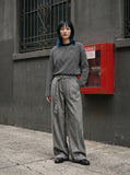 DAXUEN Bold stripe long sleeve t-shirt — model photo