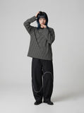DAXUEN Bold stripe long sleeve t-shirt — model photo