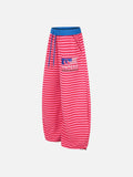 DAXUEN pink and grey striped wide-leg sweatpants