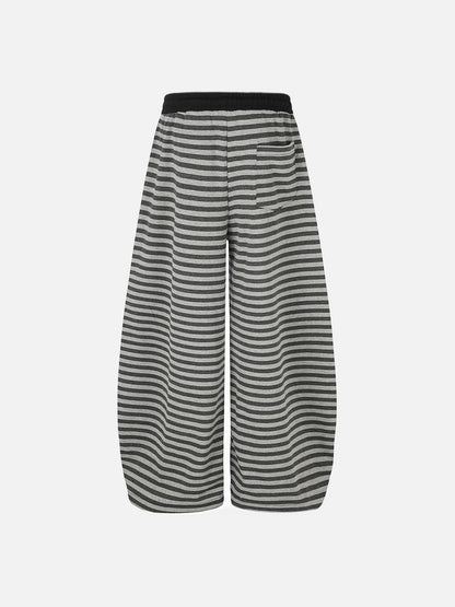 DAXUEN pink and grey striped wide-leg sweatpants