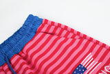 DAXUEN pink and grey striped wide-leg sweatpants