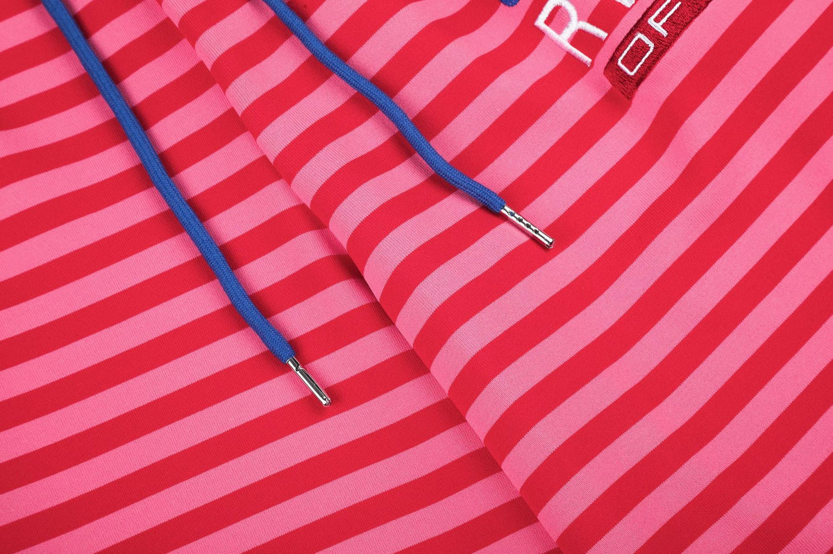 DAXUEN pink and grey striped wide-leg sweatpants