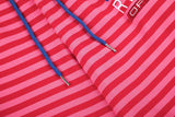 DAXUEN pink and grey striped wide-leg sweatpants