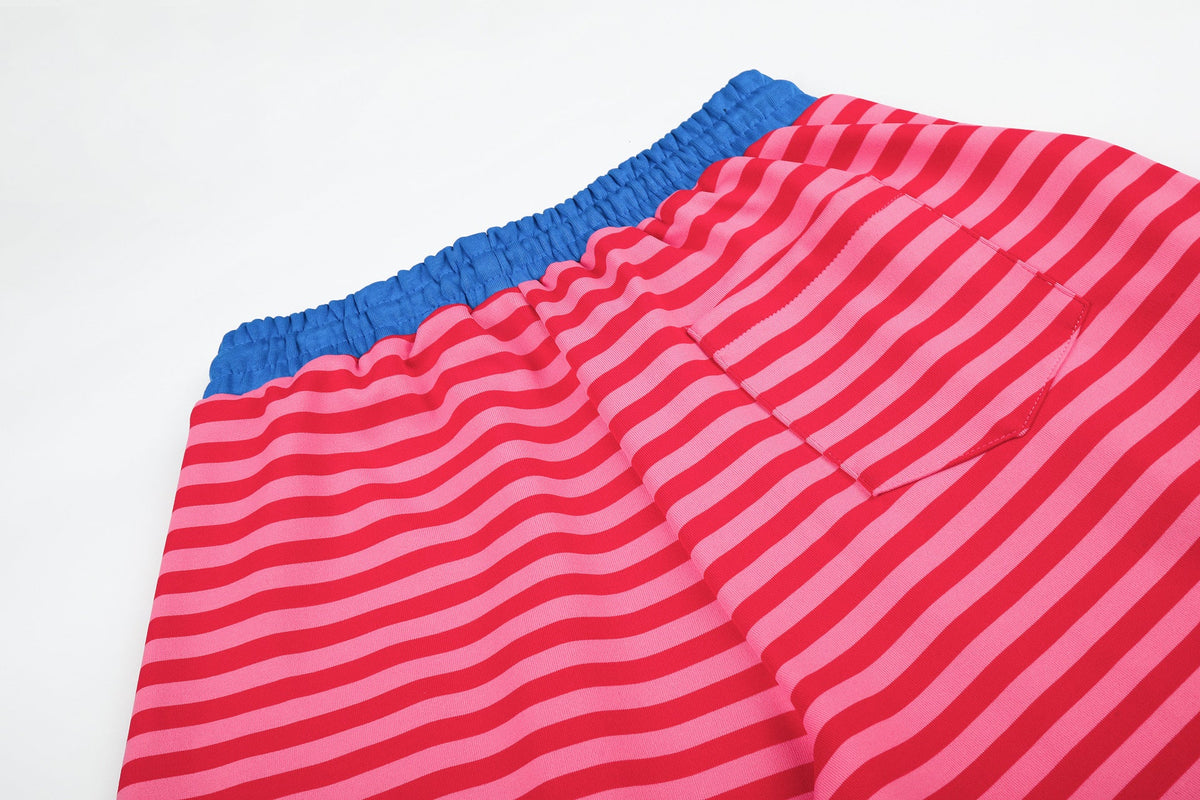 DAXUEN pink and grey striped wide-leg sweatpants