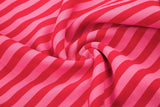 DAXUEN pink and grey striped wide-leg sweatpants