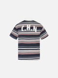 DAXUEN grey striped polo with number 23 graphic