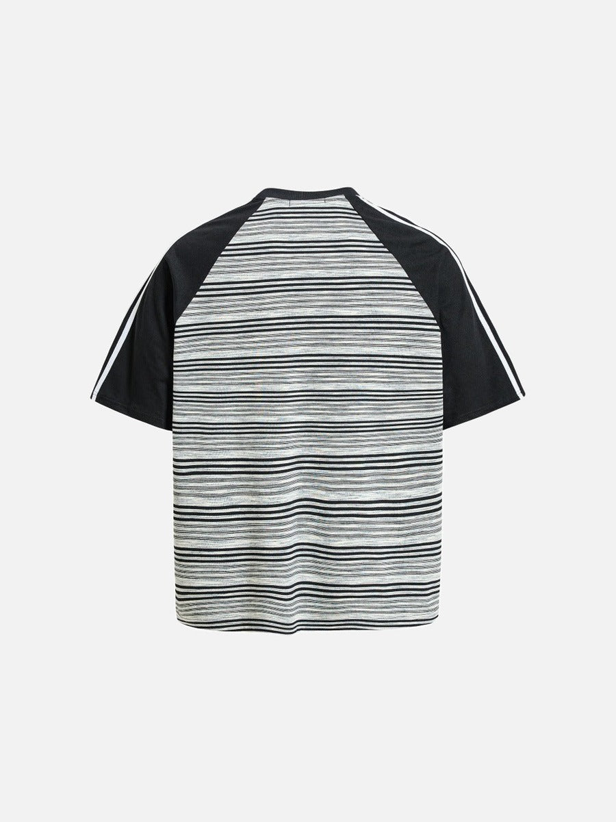 DAXUEN Bold striped graphic short-sleeve T-shirt