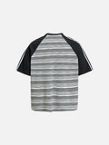 DAXUEN Bold striped graphic short-sleeve T-shirt