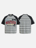 DAXUEN Bold striped graphic short-sleeve T-shirt