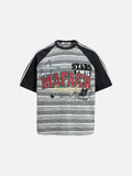 DAXUEN Bold striped graphic short-sleeve T-shirt