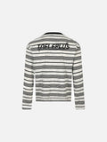 DAXUEN grey and black striped knit long-sleeve top