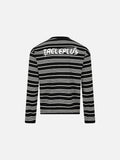 DAXUEN grey and black striped knit long-sleeve top