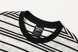 DAXUEN grey and black striped knit long-sleeve top