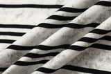 DAXUEN grey and black striped knit long-sleeve top