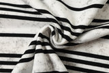 DAXUEN grey and black striped knit long-sleeve top