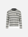 DAXUEN grey and black striped knit long-sleeve top