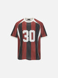 DAXUEN Oversized short-sleeved t-shirt with stripes and embroidery