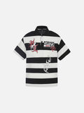 DAXUEN Short-sleeved striped polo shirt with graphics