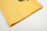 DAXUEN yellow and dark blue studded graphic wide-leg pants