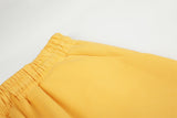 DAXUEN yellow and dark blue studded graphic wide-leg pants