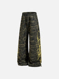 DAXUEN camouflage sweatpants with bold swirling graphics