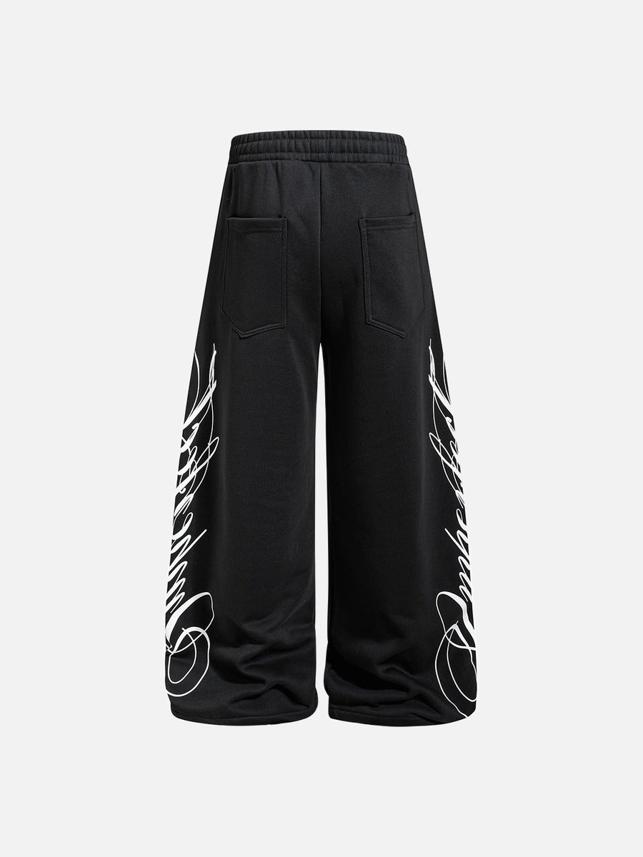 DAXUEN camouflage sweatpants with bold swirling graphics