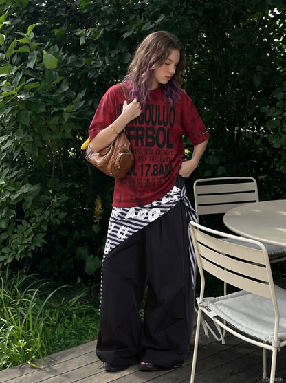 DAXUEN Short-sleeved tie-dye graphic t-shirt — model photo