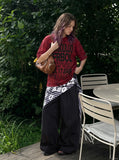 DAXUEN Short-sleeved tie-dye graphic t-shirt — model photo