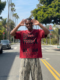DAXUEN Short-sleeved tie-dye graphic t-shirt — model photo