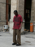 DAXUEN Short-sleeved tie-dye graphic t-shirt — model photo
