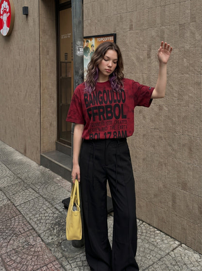 DAXUEN Short-sleeved tie-dye graphic t-shirt — model photo