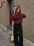 DAXUEN Short-sleeved tie-dye graphic t-shirt — model photo